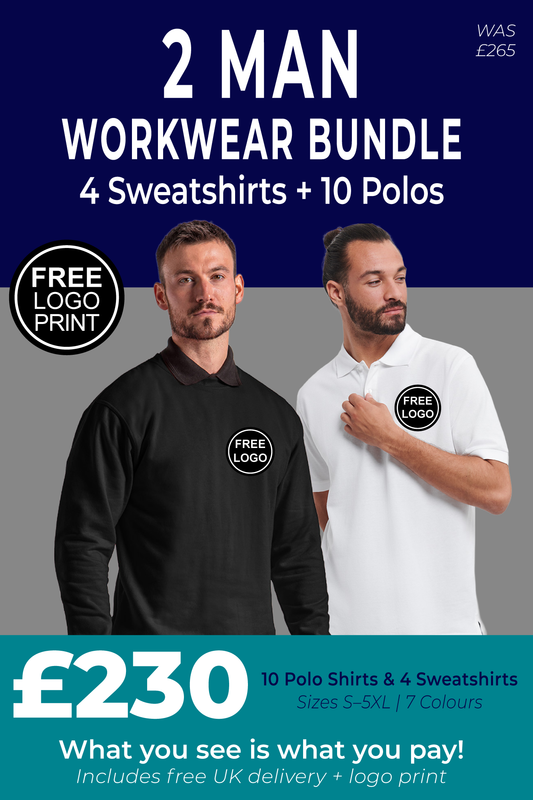 2 Man Workwear Bundle Sweatshirts and Polos