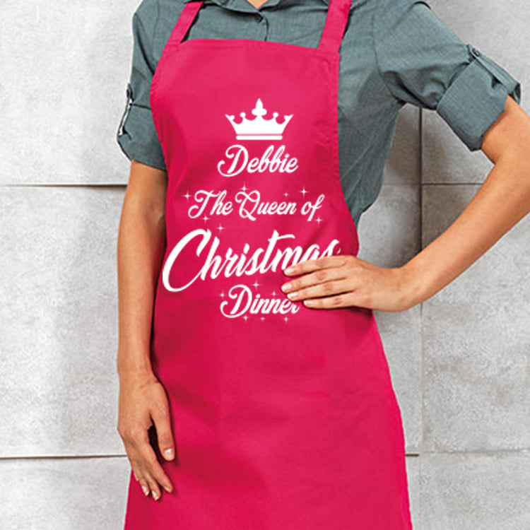 Funny Christmas Apron For Women & Men - Waterproof Canvas Bib Apron With Pockets For Cooking, Baking & Kitchen Decor (Red) - View #2