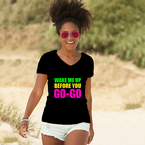 Wake me up before you go go - woman's t-shirt retro 80's style