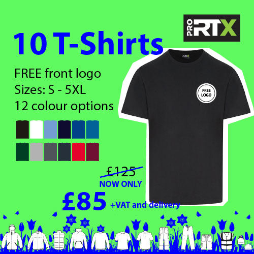 10 Personalised Pro RTX T-shirts