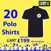 20 Personalised Pro RTX Polo shirts