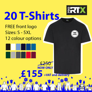 20 Personalised Pro RTX T-shirts