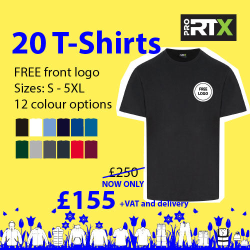 20 Personalised Pro RTX T-shirts