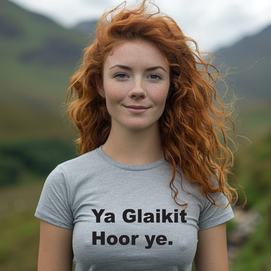 Ya Glakkit Hoor Ye Scottish Slang T-Shirt – Funny Scotland Tee