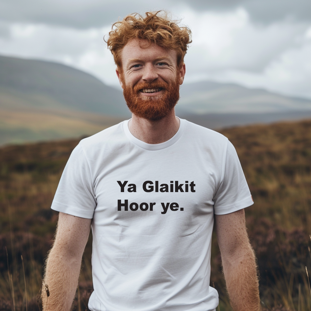 Ya Glakkit Hoor Ye Scottish Slang T-Shirt – Funny Scotland Tee