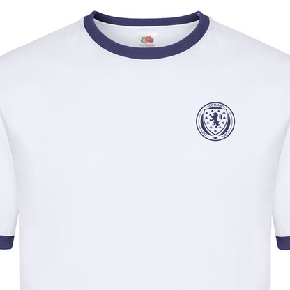 Personalised Retro Scotland Monochrome Crest Ringer T-Shirt