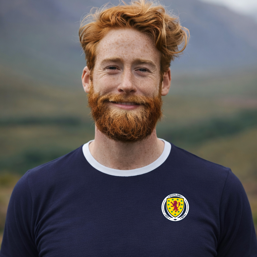 Personalised Retro Scotland Crest Ringer T-Shirt