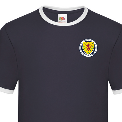 Personalised Retro Scotland Crest Ringer T-Shirt