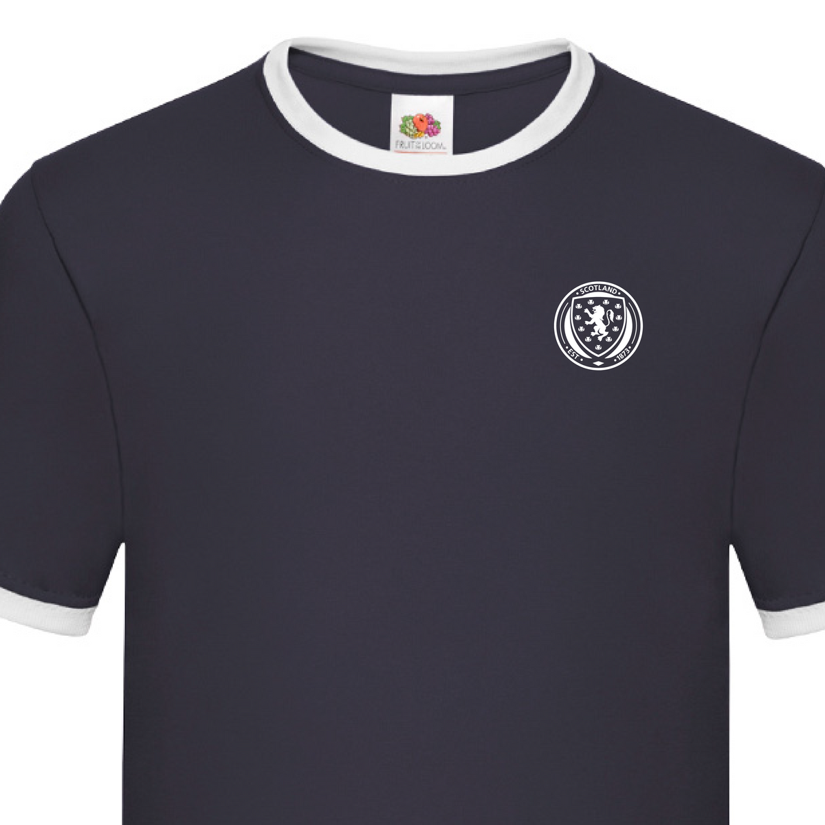 Personalised Retro Scotland Monochrome Crest Ringer T-Shirt