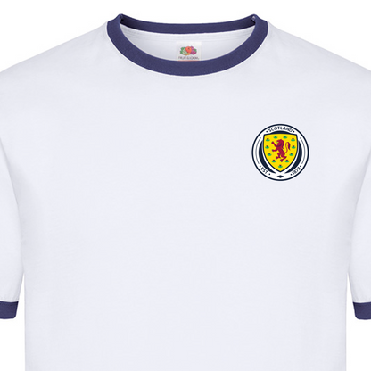 Personalised Retro Scotland Crest Ringer T-Shirt