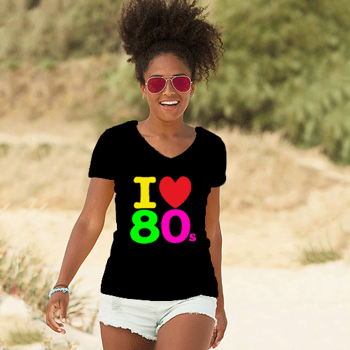 I love the 80's - woman's t-shirt retro 80's style