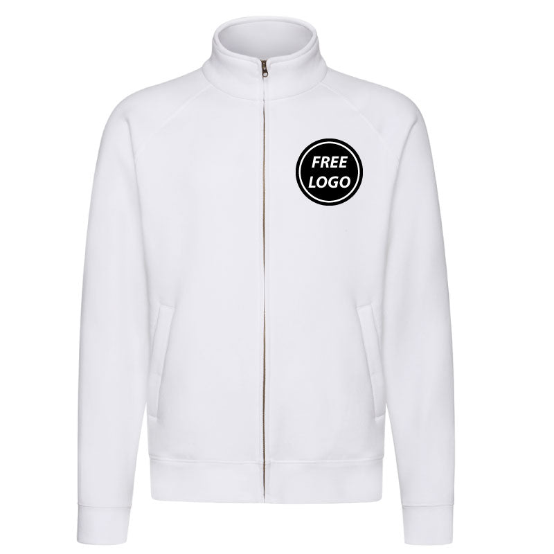 white Full Zip Sweat Jacket