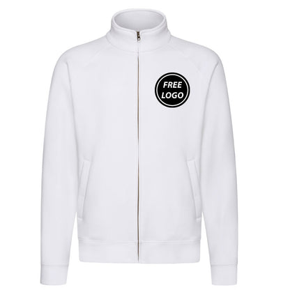 white Full Zip Sweat Jacket