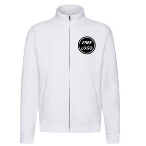 white Full Zip Sweat Jacket